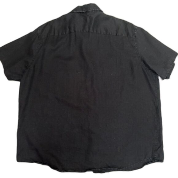 Untuckit Cameron Wrinkle Resistant Button Up Shirt SS‎ 100% Linen Black Size XXL - Picture 3 of 5